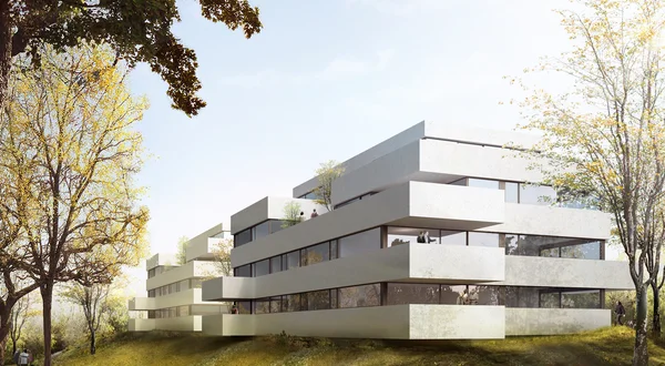 L'architecture contemporaine des deux bâtiments s'harmonise avec le voisinage tout en affirmant un caractère propre.