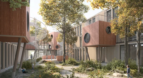 Bauart has secured third place in the competition to design a primary school and sports facilities in the Viererfeld district in the north of Bern.